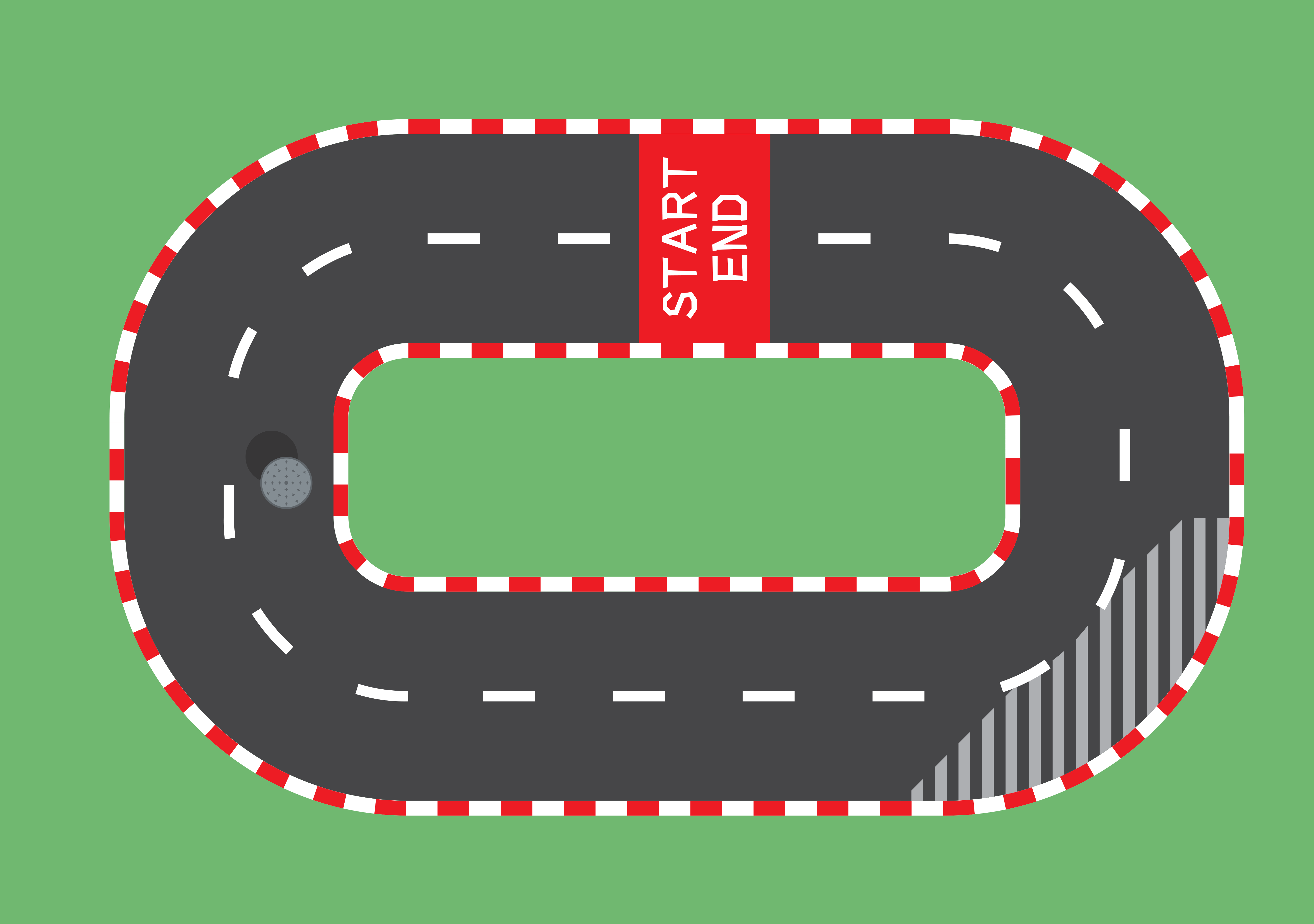 AI robot racing field used for robotics and AI learning activities